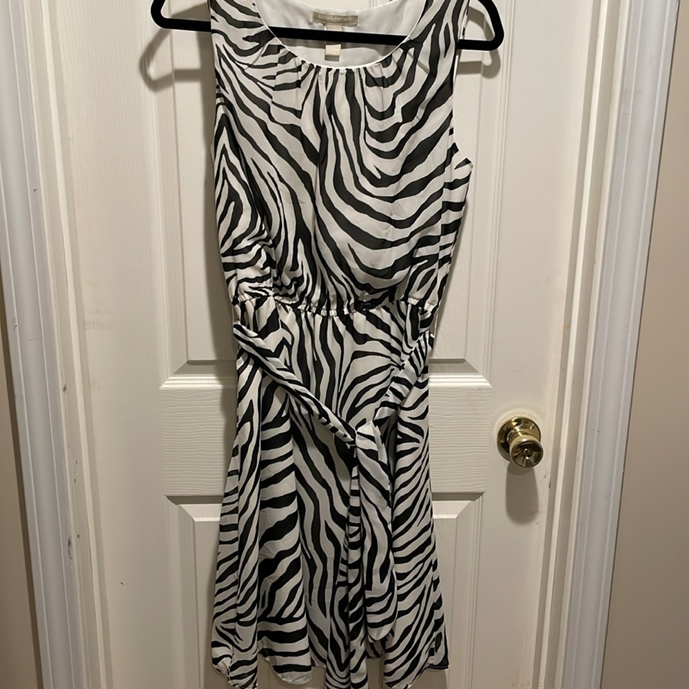Banana Republic zebra sleeveless midi dress